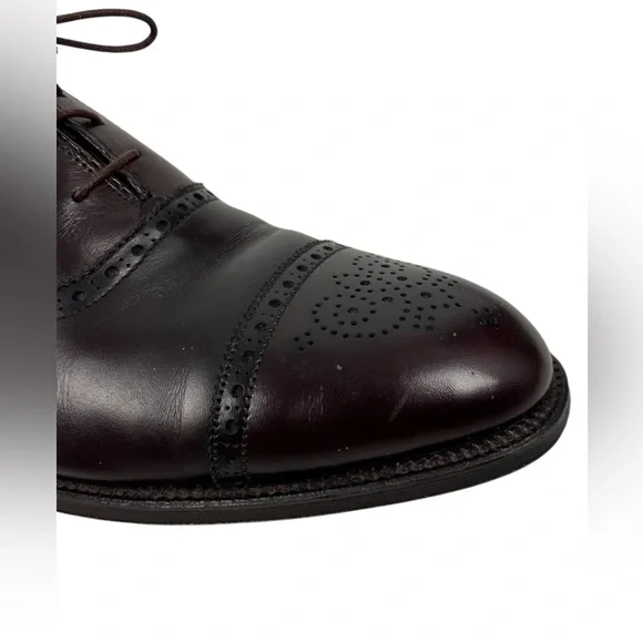 Alden Oxford Dress Shoes Men 11 Brown Leather Cap Toe 908 Brogue Lace Made USA